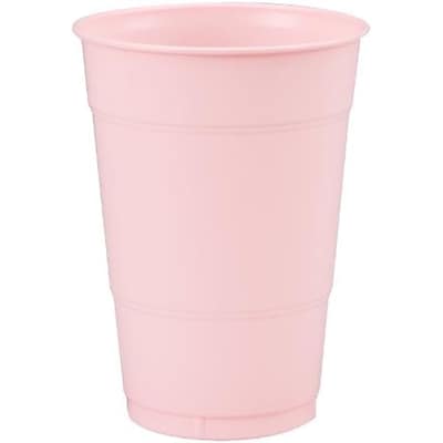 Touch of Color Plastic Cups, 16 oz, Classic Pink