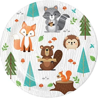 Wild One Woodland Animals Dessert Plates, 24 ct