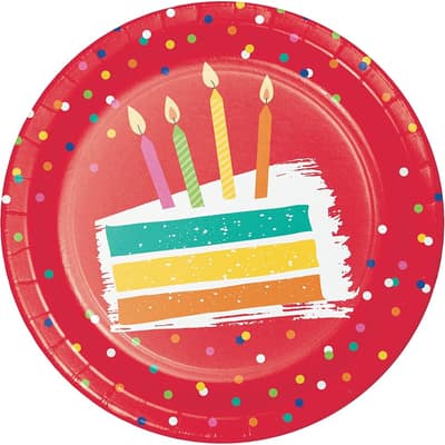 Festive Cake Dessert Plates, 24 ct