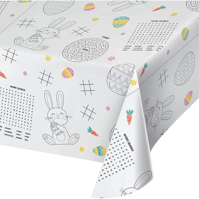 Kids Easter Activity Paper Tablecloth, 3 ct