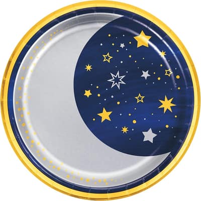Starry Night Moon Paper Plates, 24 ct