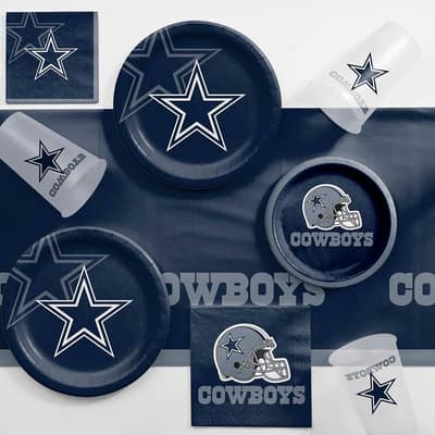 Dallas Cowboys Game Day Party Supplies Kit, Serves 8, Officially Licensed
