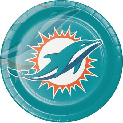 Miami Dolphins Paper Plates, 24 ct, Officially Licensed