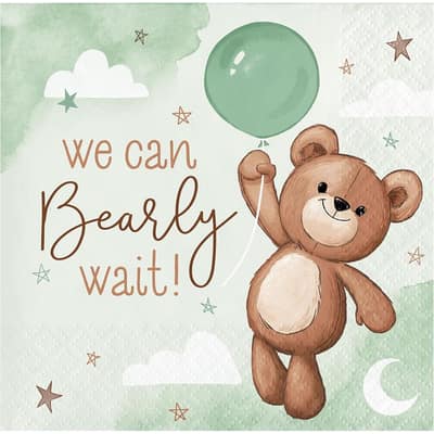 Teddy Bear Beverage Napkins, 48 ct
