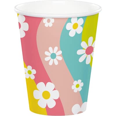 Flower Power Paper Cups, 24 ct