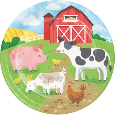 Farm Animals Paper Plates, 24 ct
