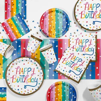 Birthday Confetti Party Supplies Kit, Serves 8