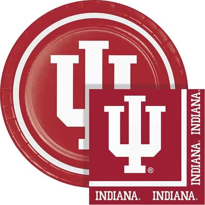 Indiana University Paper Plate and Napkin Party Kit, Serves 16