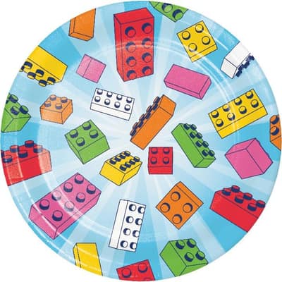 Block Bash Toy Blocks Dessert Plates, 24 ct