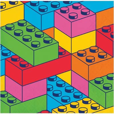 Block Bash Toy Blocks Dessert Napkins, 48 ct