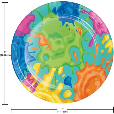 Paint Splatter Dessert Plates, 24 ct