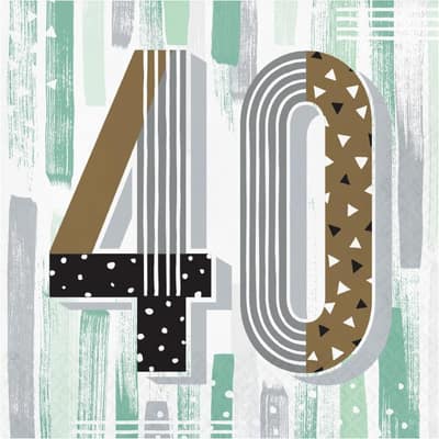 Minted Milestone Mint Green 40th Birthday Napkins, 48 ct