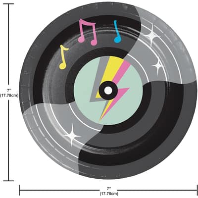 Birthday Beats Disco Party Vinyl Record Dessert Plates, 24 ct, Small