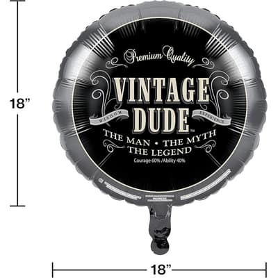 Vintage Dude Mylar Balloon, 3 Count