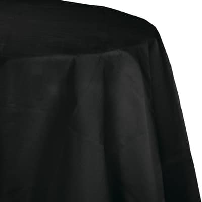 Black Octy Round Paper Tablecloths, 3 Count