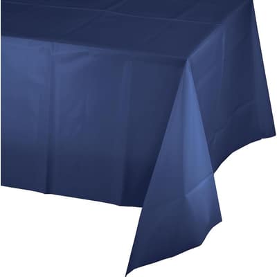 Navy Blue Plastic Tablecloths, 3 Count