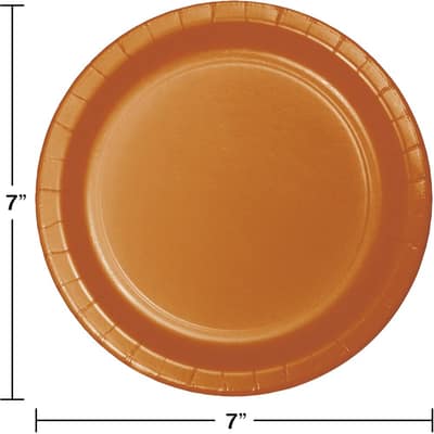 Pumpkin Spice Orange Dessert Plates, 72 Count