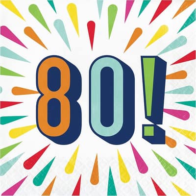 Birthday Burst 80 Napkins, 48 Count