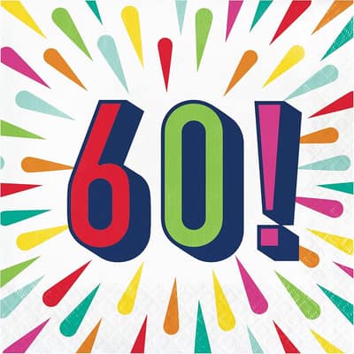 Birthday Burst 60 Napkins, 48 Count