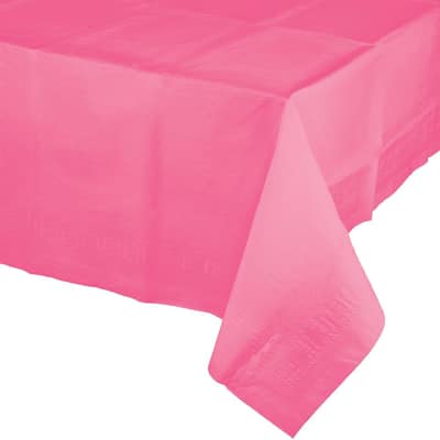 Candy Pink Paper Tablecloths, 3 Count