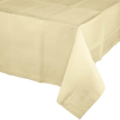 Ivory Paper Tablecloths, 3 Count