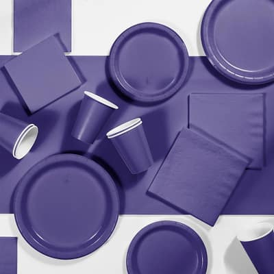 Purple Party Supplies Kit, Serves 24