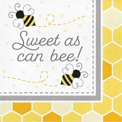 Bee Baby Shower Sweet As Can Be Napkins, 48 Count