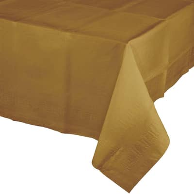 Glittering Gold Paper Tablecloths, 3 Count