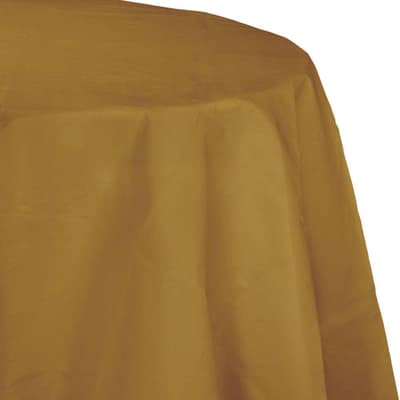 Glittering Gold Octy Round Tablecloths, 3 Count