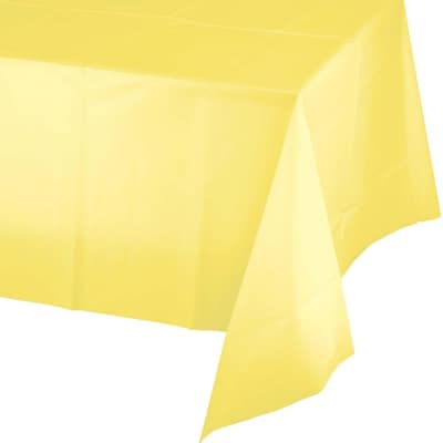 Mimosa Yellow Plastic Tablecloths, 3 Count