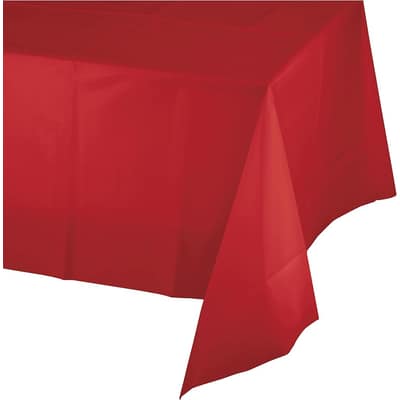 Classic Red Plastic Tablecloths, 3 Count