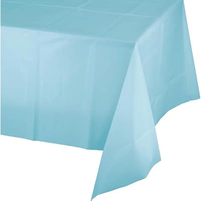 Pastel Blue Plastic Tablecloths, 3 Count