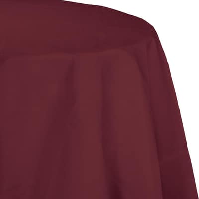 Burgundy Red Octy Round Tablecloths, 3 Count