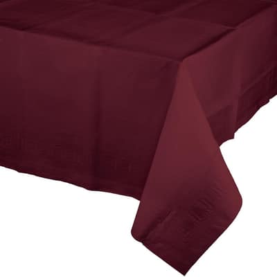 Burgundy Red Paper Tablecloths, 3 Count
