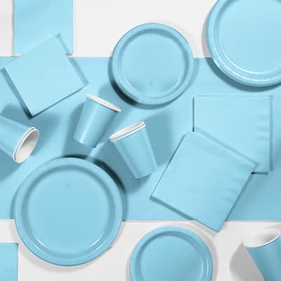 Pastel Blue Party Supplies Kit, Serves 24