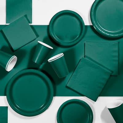 Hunter Green Party Supplies Kit, Serves 24