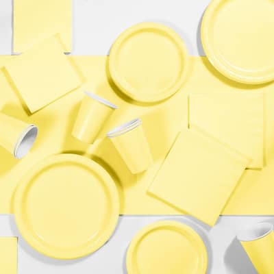 Mimosa Yellow Party Supplies Kit, Serves 24